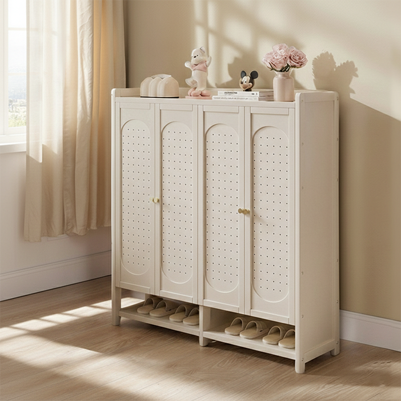 Modern Minimalist Rectangular MDF Nan Bamboo Shoe Storage 5/6/7/8-Tier For Entryways