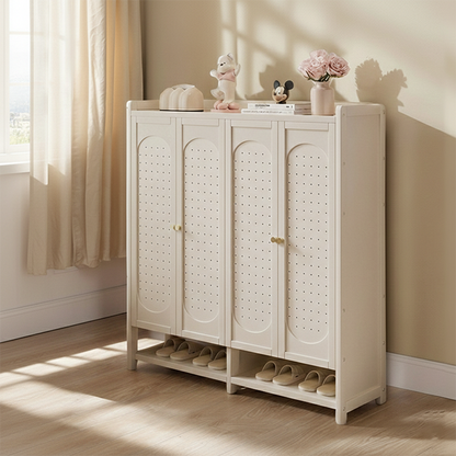 Modern Minimalist Rectangular MDF Nan Bamboo Shoe Storage 5/6/7/8-Tier For Entryways