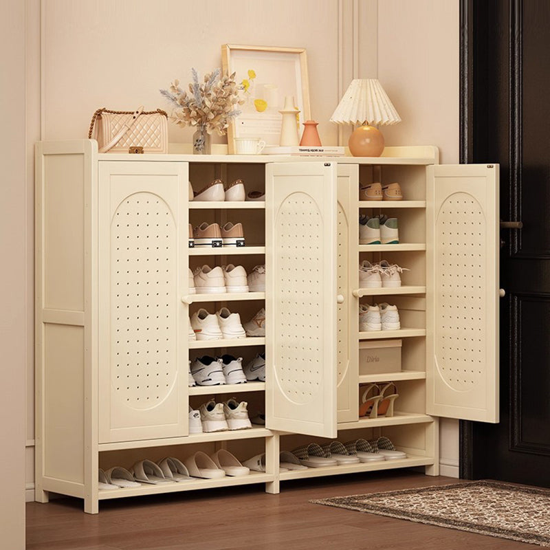 Modern Minimalist Rectangular MDF Nan Bamboo Shoe Storage 5/6/7/8-Tier For Entryways