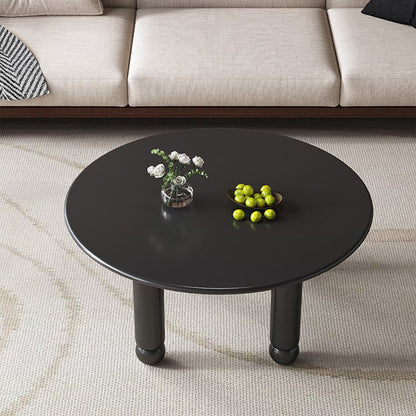 Contemporary Retro Round Rubberwood Coffee Table For Living Room