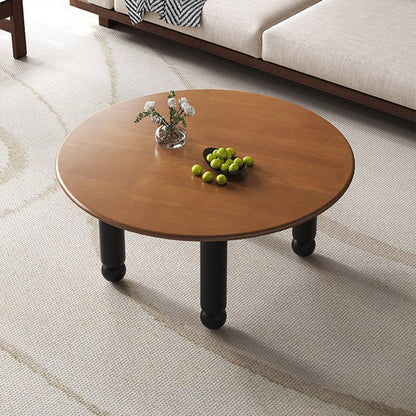 Contemporary Retro Round Rubberwood Coffee Table For Living Room