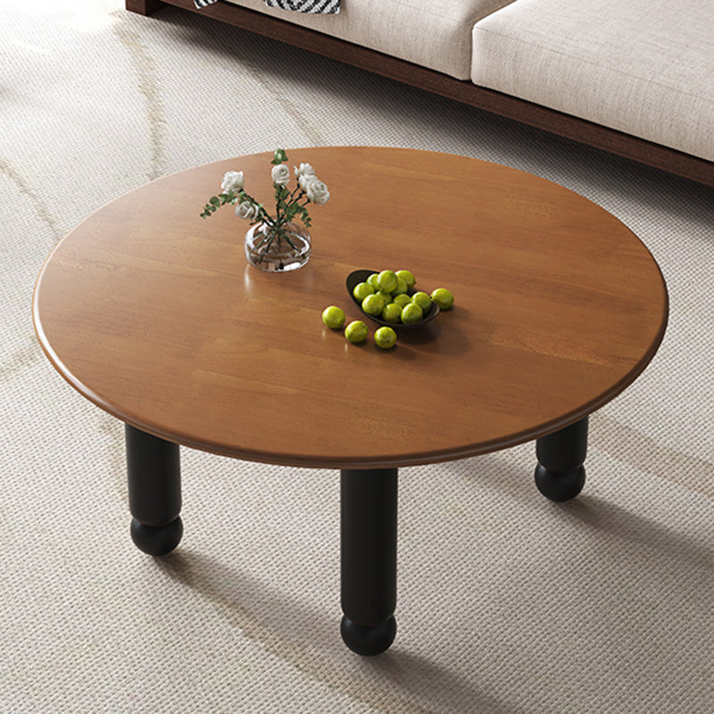 Contemporary Retro Round Rubberwood Coffee Table For Living Room