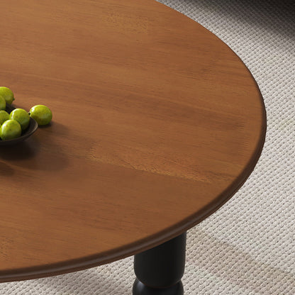 Contemporary Retro Round Rubberwood Coffee Table For Living Room