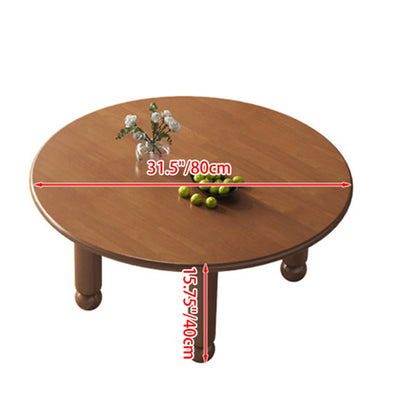 Contemporary Retro Round Rubberwood Coffee Table For Living Room