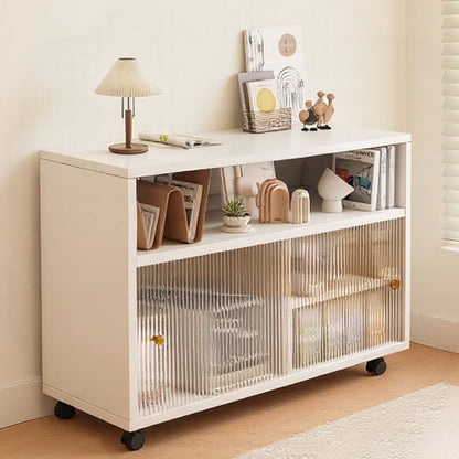 Modern Minimalist Rectangular MDF Acrylic Movable End Table 2-Tier For Living Room