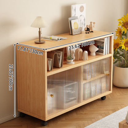 Modern Minimalist Rectangular MDF Acrylic Movable End Table 2-Tier For Living Room