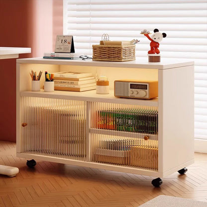 Modern Minimalist Rectangular MDF Acrylic Movable End Table 2-Tier For Living Room