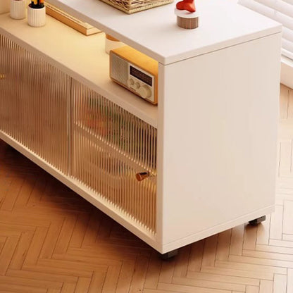 Modern Minimalist Rectangular MDF Acrylic Movable End Table 2-Tier For Living Room