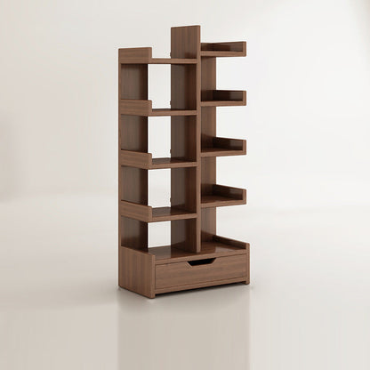 Modern Minimalist Rectangular Solid Wood Eco Board Bookshelf 9-Tier For Living Room