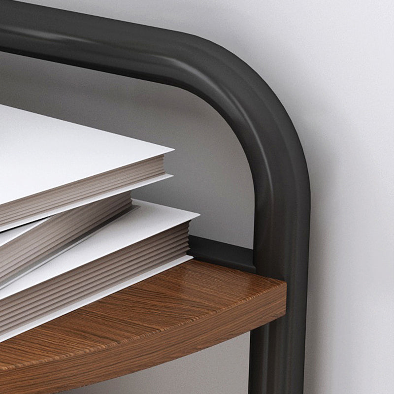 Modern Minimalist Fan-shaped MDF Steel Corner Shelf Unit 5-Tier For Living Room
