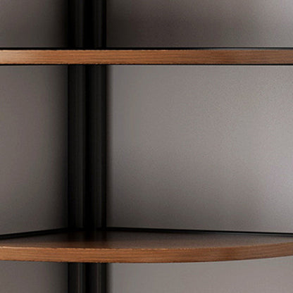 Modern Minimalist Fan-shaped MDF Steel Corner Shelf Unit 5-Tier For Living Room