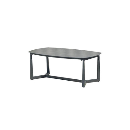 Corrosion-Resistant Rectangular Outdoor Coffee Table - 1-Tier Spacious Stoneware Top For Balcony & Garden
