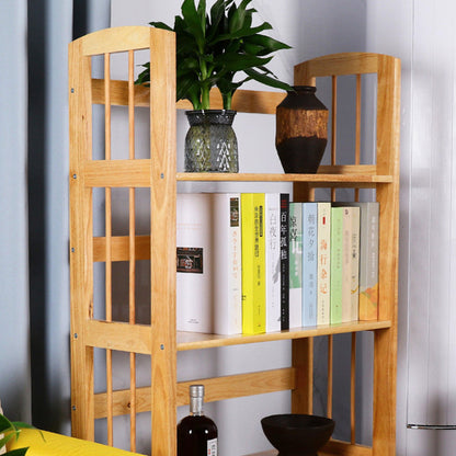 Modern Minimalist Rectangular Rubberwood Bookshelf 3/4/5 Tier For Home & Office