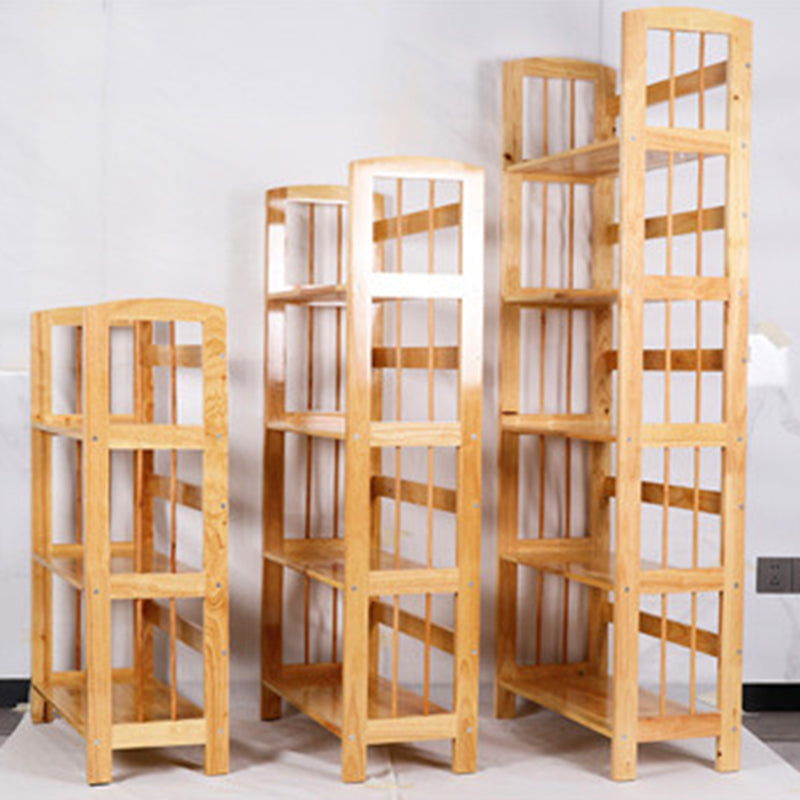 Modern Minimalist Rectangular Rubberwood Bookshelf 3/4/5 Tier For Home & Office