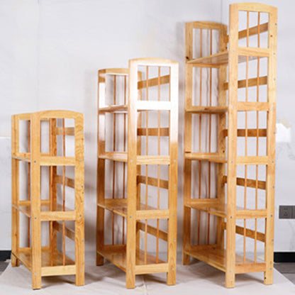 Modern Minimalist Rectangular Rubberwood Bookshelf 3/4/5 Tier For Home & Office