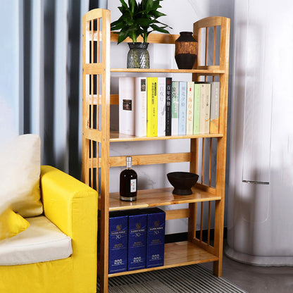 Modern Minimalist Rectangular Rubberwood Bookshelf 3/4/5 Tier For Home & Office
