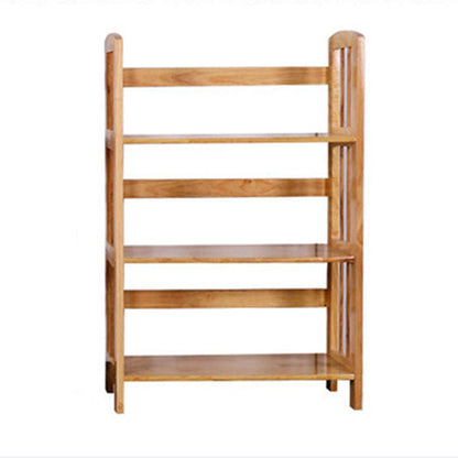 Modern Minimalist Rectangular Rubberwood Bookshelf 3/4/5 Tier For Home & Office