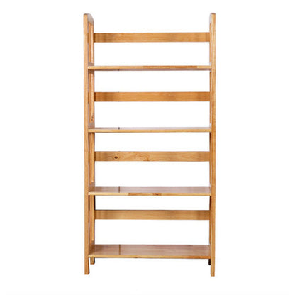 Modern Minimalist Rectangular Rubberwood Bookshelf 3/4/5 Tier For Home & Office