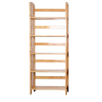 Modern Minimalist Rectangular Rubberwood Bookshelf 3/4/5 Tier For Home & Office