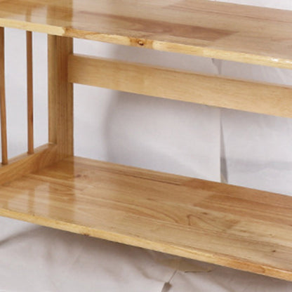 Modern Minimalist Rectangular Rubberwood Bookshelf 3/4/5 Tier For Home & Office