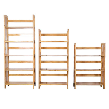 Modern Minimalist Rectangular Rubberwood Bookshelf 3/4/5 Tier For Home & Office