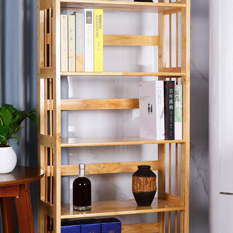 Modern Minimalist Rectangular Rubberwood Bookshelf 3/4/5 Tier For Home & Office