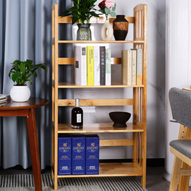 Modern Minimalist Rectangular Rubberwood Bookshelf 3/4/5 Tier For Home & Office