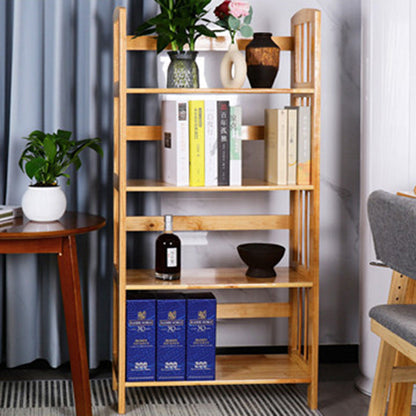Modern Minimalist Rectangular Rubberwood Bookshelf 3/4/5 Tier For Home & Office