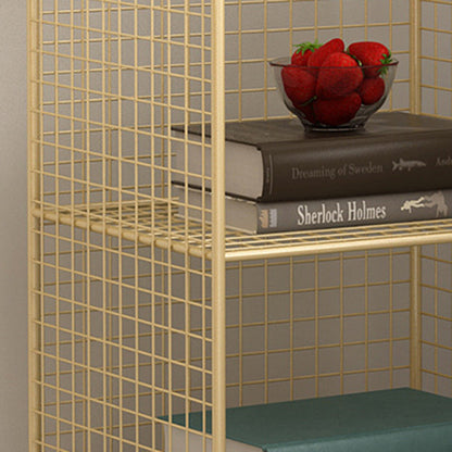 Contemporary Luxury Rectangular Steel Nightstand 3-Tier For Bedroom