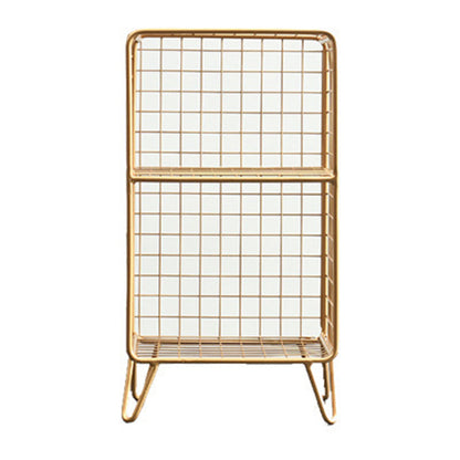 Contemporary Luxury Rectangular Steel Nightstand 3-Tier For Bedroom
