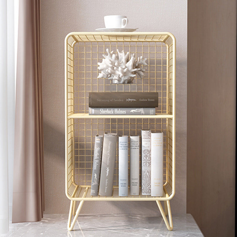 Contemporary Luxury Rectangular Steel Nightstand 3-Tier For Bedroom