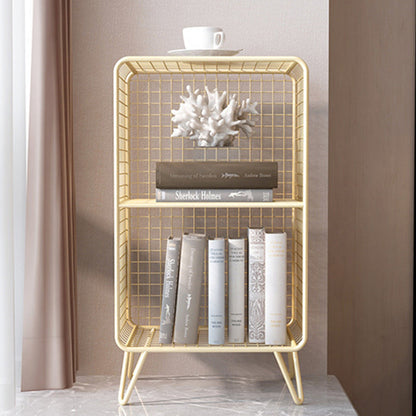 Contemporary Luxury Rectangular Steel Nightstand 3-Tier For Bedroom