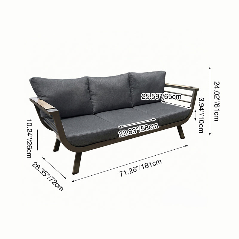 Contemporary Scandinavian Aluminum Outdoor Patio Sofa - 1/3 Seater For Balcony & Outdoor