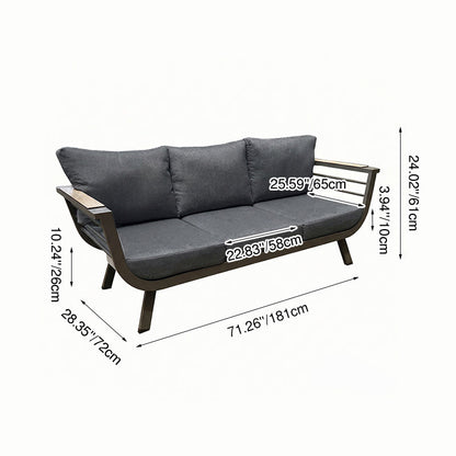 Contemporary Scandinavian Aluminum Outdoor Patio Sofa - 1/3 Seater For Balcony & Outdoor