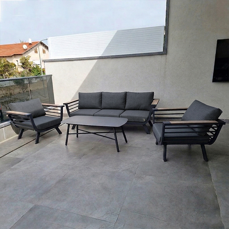 Contemporary Scandinavian Aluminum Outdoor Patio Sofa - 1/3 Seater For Balcony & Outdoor