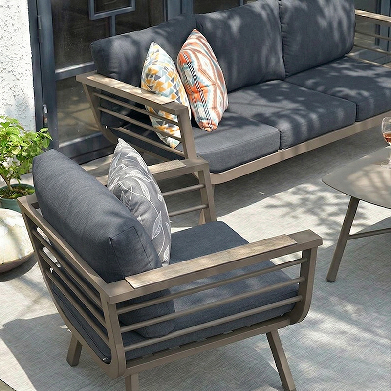 Contemporary Scandinavian Aluminum Outdoor Patio Sofa - 1/3 Seater For Balcony & Outdoor