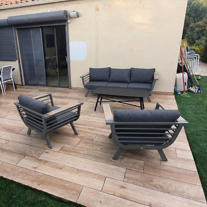 Contemporary Scandinavian Aluminum Outdoor Patio Sofa - 1/3 Seater For Balcony & Outdoor