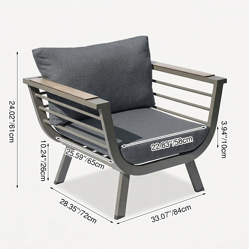 Contemporary Scandinavian Aluminum Outdoor Patio Sofa - 1/3 Seater For Balcony & Outdoor