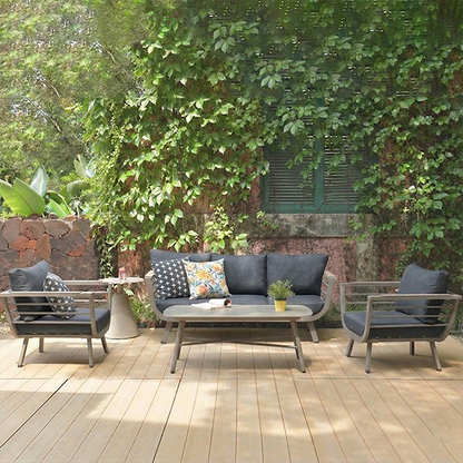Contemporary Scandinavian Aluminum Outdoor Patio Sofa - 1/3 Seater For Balcony & Outdoor