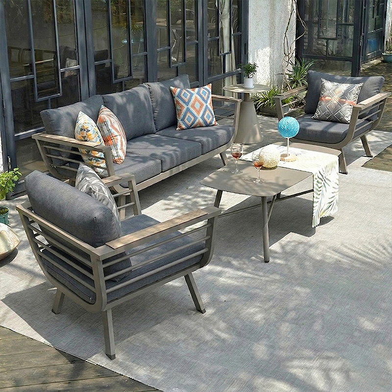 Contemporary Scandinavian Aluminum Outdoor Patio Sofa - 1/3 Seater For Balcony & Outdoor