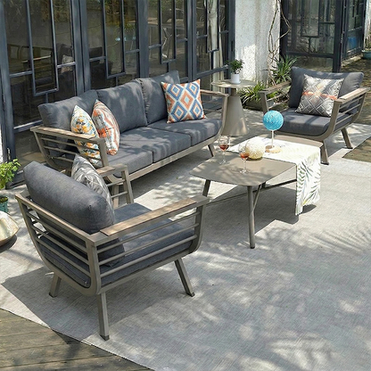 Contemporary Scandinavian Aluminum Outdoor Patio Sofa - 1/3 Seater For Balcony & Outdoor