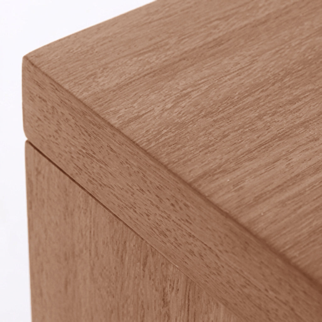 Traditional Chinese Open Shelf & Drawer Storage Nightstand - Square Bedside Table For Bedroom
