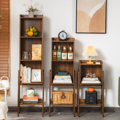 Modern Minimalist Rectangular Bamboo Bookshelf 3/4/5-Tier For Living Room
