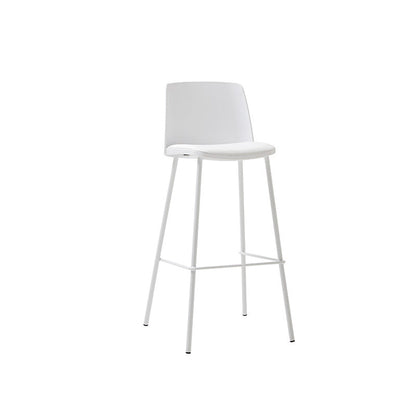 Contemporary Nordic Square PP Metal PU Leather Bar Stool Backrest Armless For Living Room