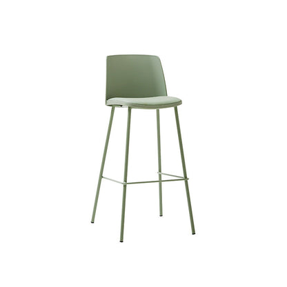 Contemporary Nordic Square PP Metal PU Leather Bar Stool Backrest Armless For Living Room