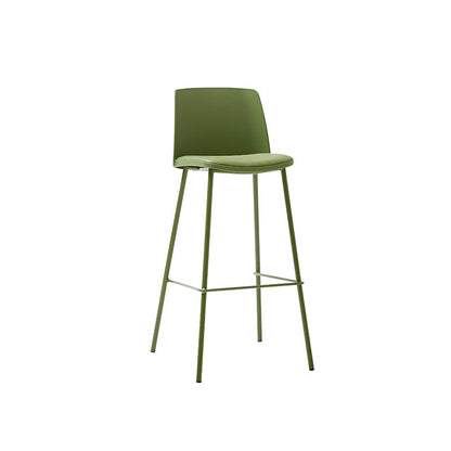 Contemporary Nordic Square PP Metal PU Leather Bar Stool Backrest Armless For Living Room