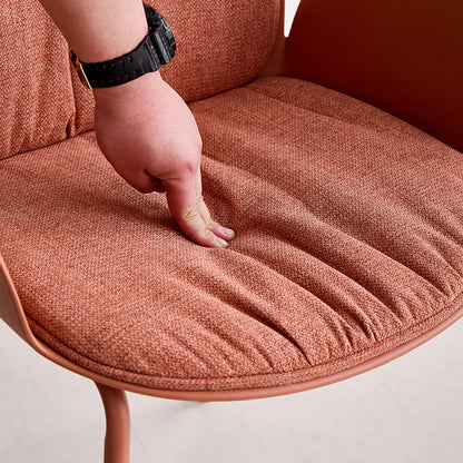 Contemporary Nordic PP Iron Cotton Linen Accent Chair Backrest Armrest For Living Room