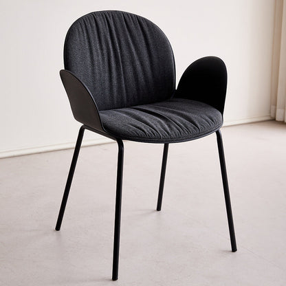 Contemporary Nordic PP Iron Cotton Linen Accent Chair Backrest Armrest For Living Room