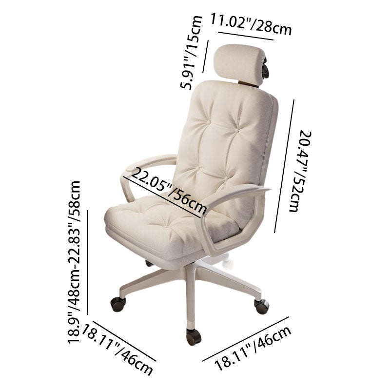 Modern Minimalist Adjustable Rotatable Metal Synthetic Fabric Foam Square Desk Chair Armrests Backrest For Home Office
