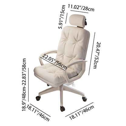 Modern Minimalist Adjustable Rotatable Metal Synthetic Fabric Foam Square Desk Chair Armrests Backrest For Home Office
